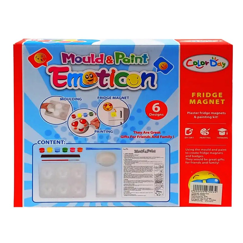 Color Day -Emoji Paint Kit Fridge Magnetic Smiley Faces Plaster Magnets (8545)