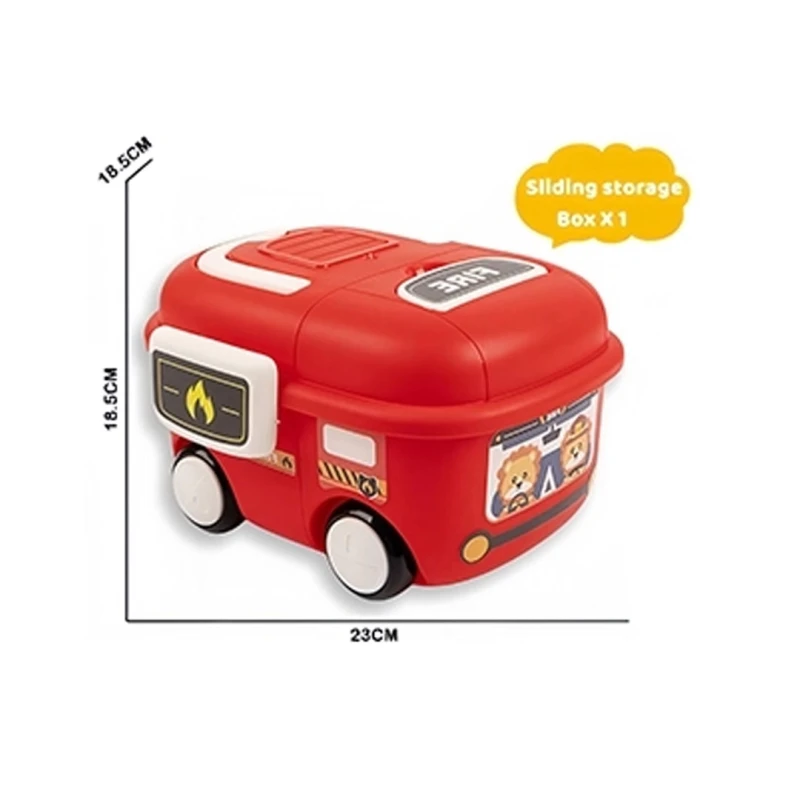 DIY Construction & Fire Truck Toy Set – 2 Vehicles with Electric Screwdriver, Road Mat & Traffic Signs, Educational Building Kit for Kids 3+