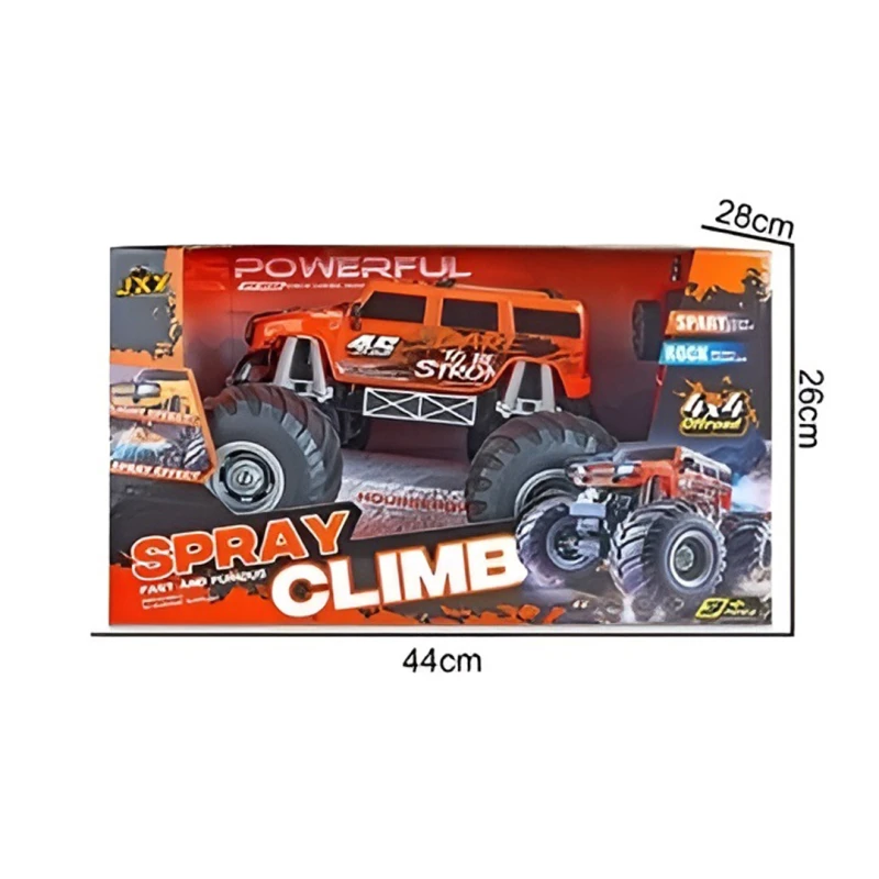 Remote Control 2.4G Monster 4x4 Off-Road Truck with Light & Spray Effects – Fun RC Vehicle for Kids Age 3+