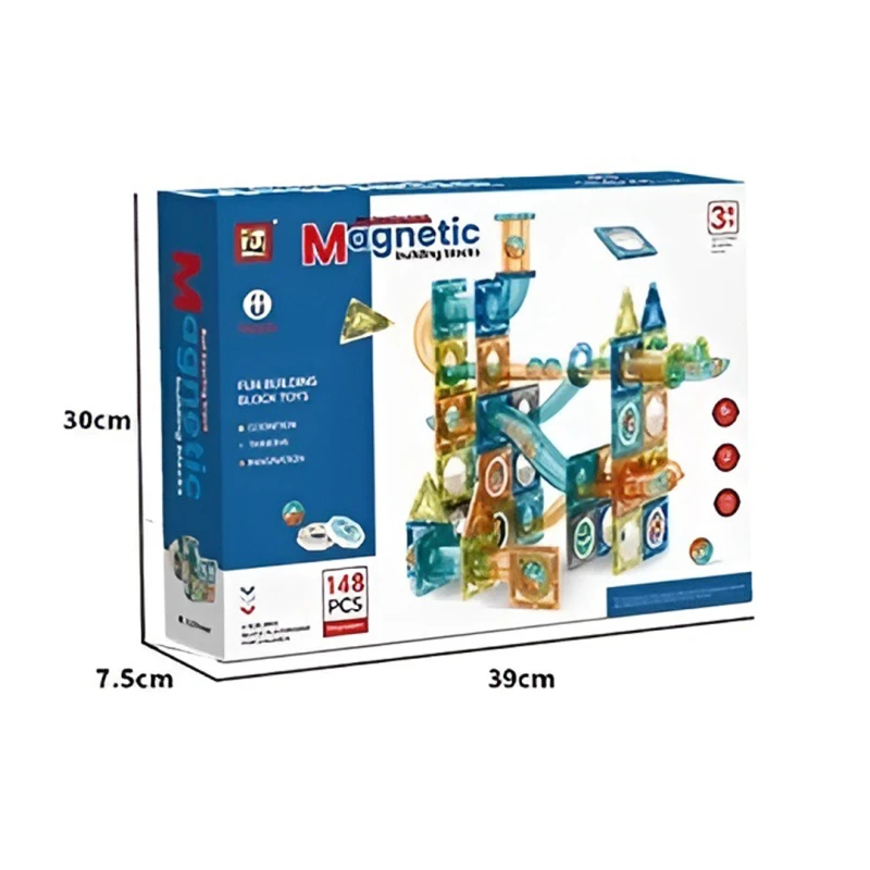 148-Piece Magnetic Building Blocks Set, Clear 3D Construction Tiles, STEM Educational Stacking Toy for Early Development, Age 3+