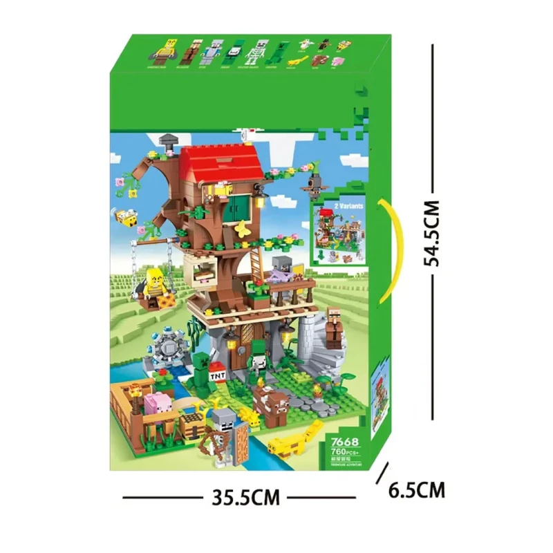 Minecraft MyWorld Tree House - Construction Set “Tree House” - 760 Pieces - LEGO Compatible - Suitable for Ages 6 Years & Up