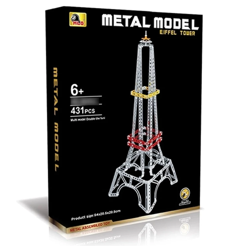 3D DIY Metal Eiffel Tower Model Kit - 431 PCS Assembly Building Blocks - Educational Toy for Kids and Adults Ages 6+