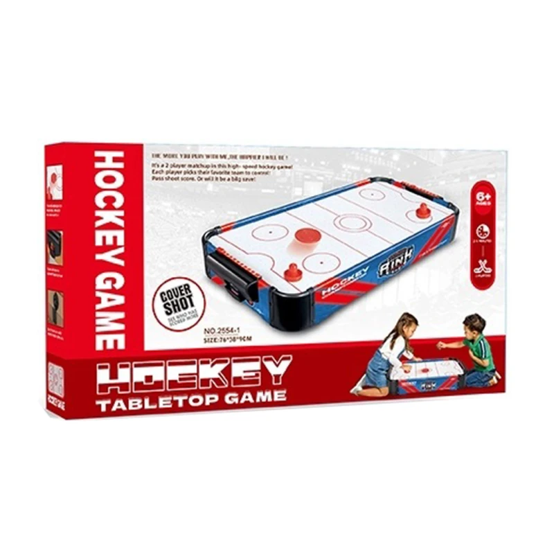 Wooden Air Hockey Table in Attractive Colors - 76 × 38 × 9 cm - Indoor Hockey Game for Family - Ages 6+