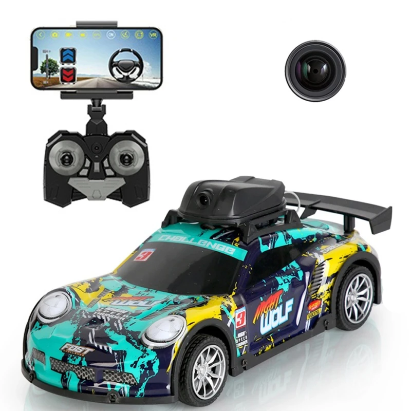 RC Drift Car with HD Camera & LED Light, 2.4GHz 4-Channel APP-Controlled Racing Car for Kids Ages 6+