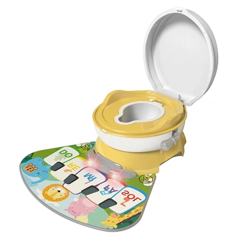 Kids Potty Chair with Musical Mat - 4-in-1 Multi-Functional Toddler Toilet Training Seat, Portable Travel Potty - For Ages 6m+