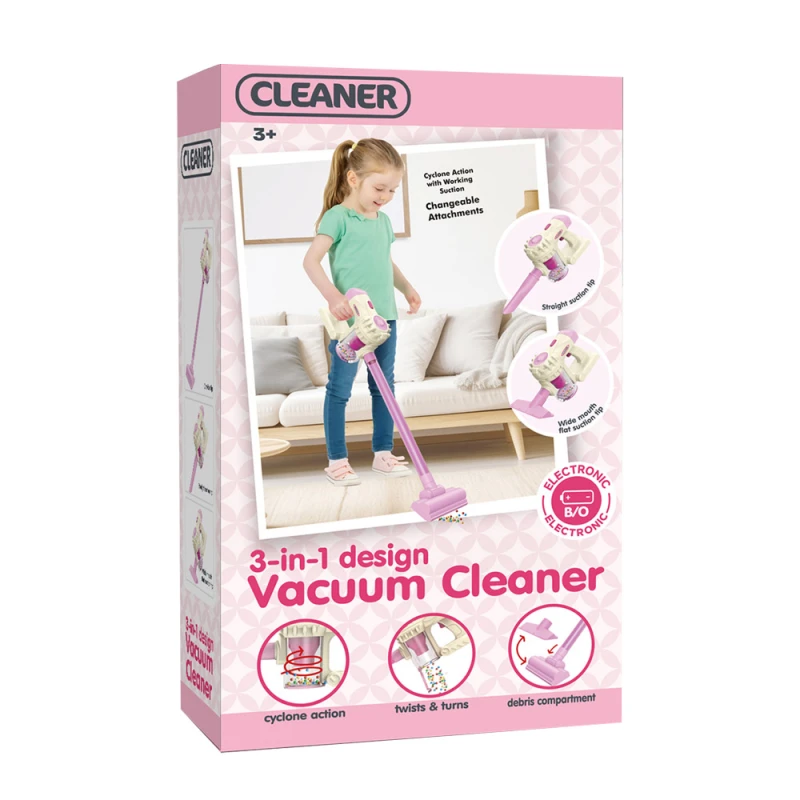 Kids Cleaning Playset - 3-in-1 Simulation Vacuum Cleaner Toy with Realistic Functions - For Ages 3+