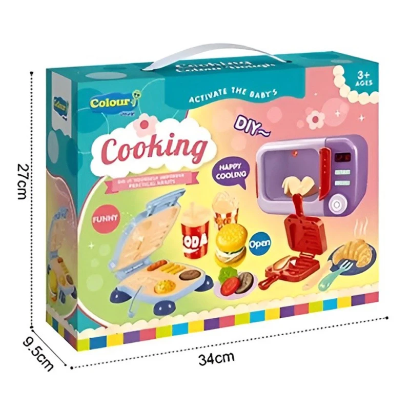 Modeling Dough Set with 6 Colors, Kitchen Tools, and Light-Up Microwave – For Kids Ages 3+
