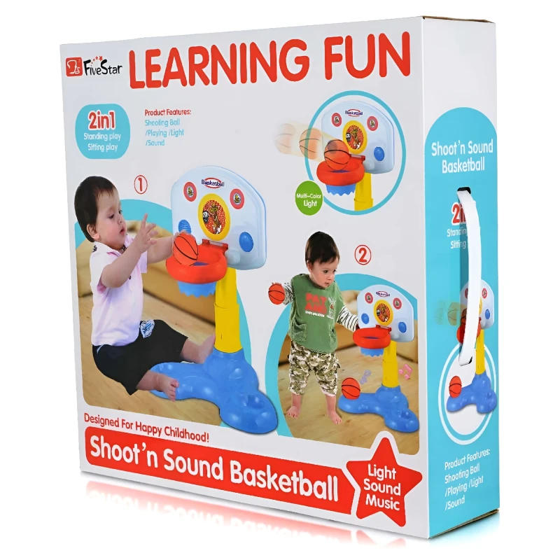 Mini Basketball Shooting Game for Toddlers - Lights & Cheering Sound - Age 8 Months+