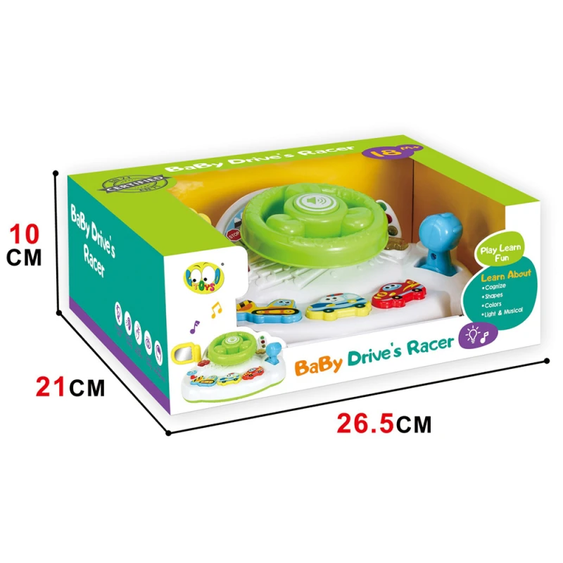 Interactive Musical Steering Wheel Toy with Lights & Sounds for Toddlers - 8 Months & Up