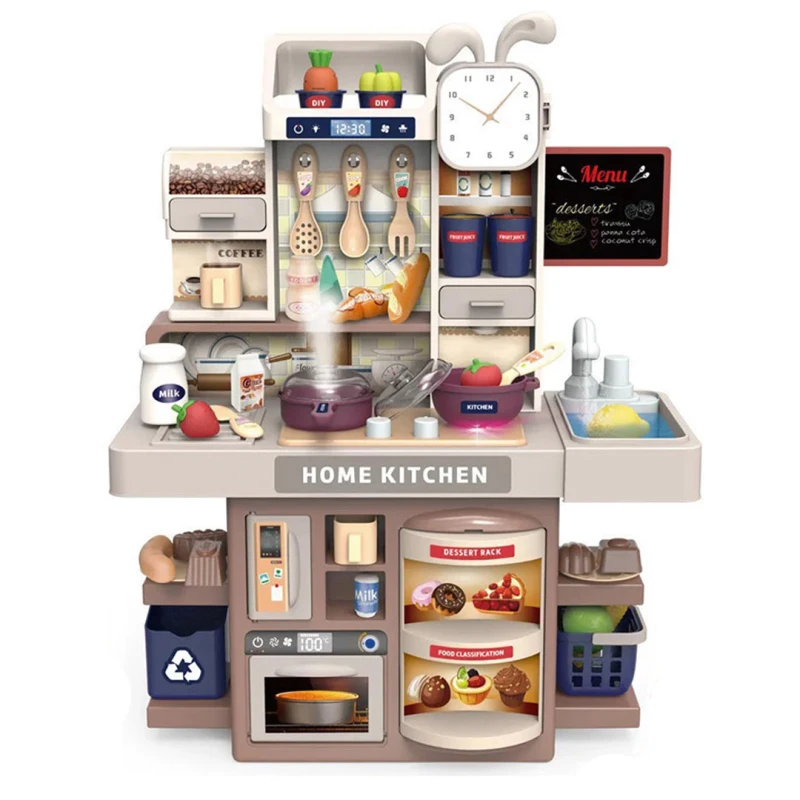 Dream Kitchen Mini Spray Kitchen Playset for Toddlers - 35-Piece Pretend Cooking Set with Lights, Sounds & Water Sink