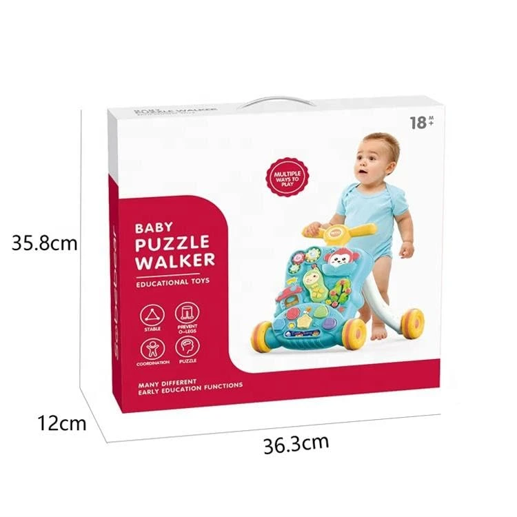 2-in-1 Baby Puzzle Walker, Early Learning Activity Center, Multifunctional Removable Play Panel, Educational Toy