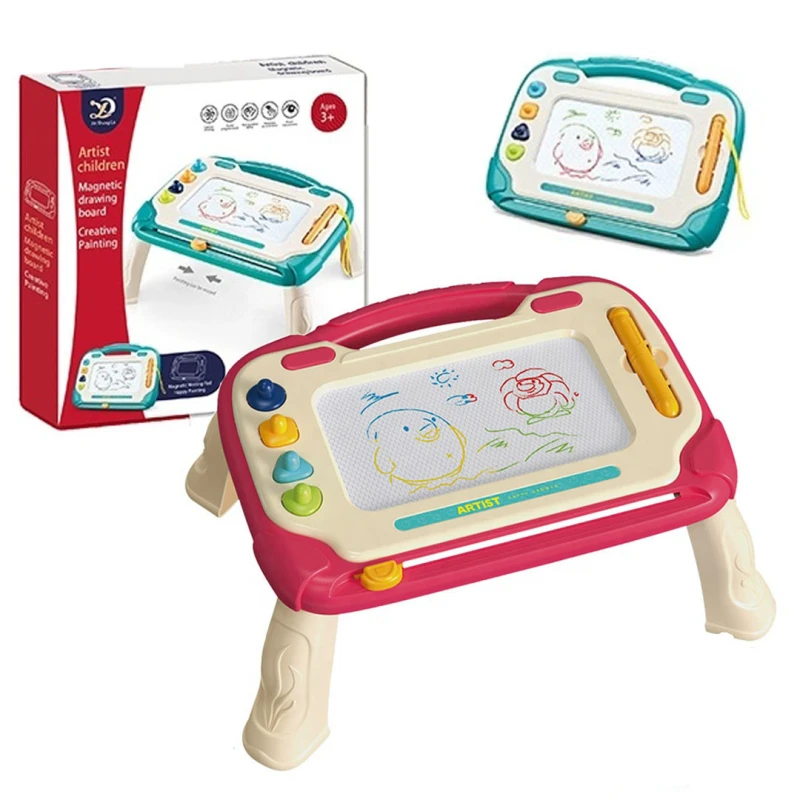 Magnetic ٍMagic Drawing Board Writing Table With 4 Different Shapes Of Stamps