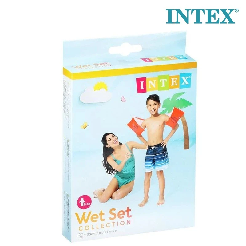 Intex Deluxe Inflatable Kids Swim Arm Bands 30×15 cm – Dual Air Chambers, Safe & Durable, for Ages 6–12