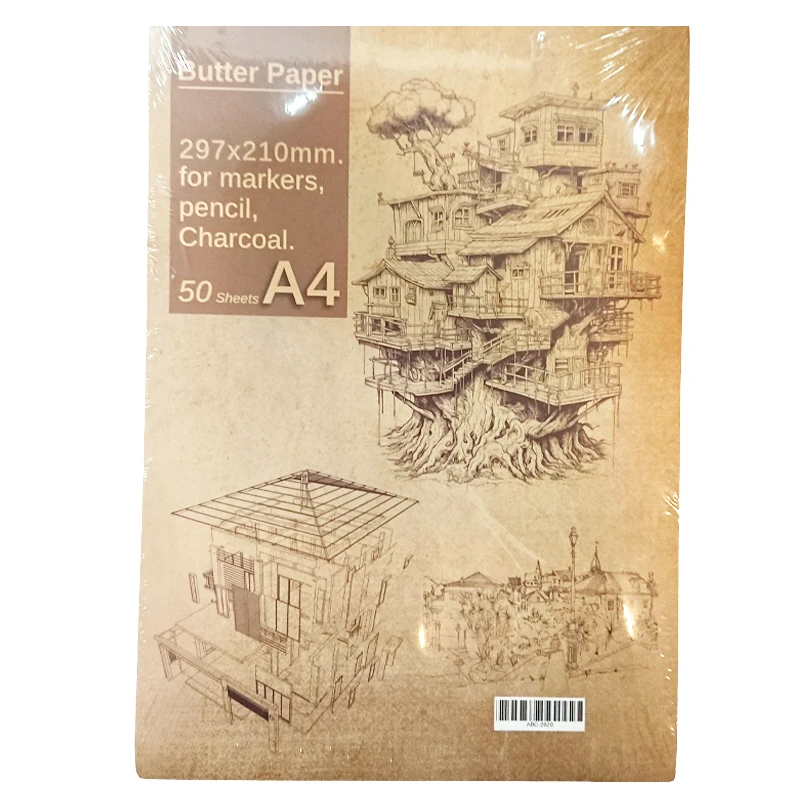 Butter Paper Drawing Pad For markers , pencil , charcoal A4 Size 50 Sheets (ABC-2820)