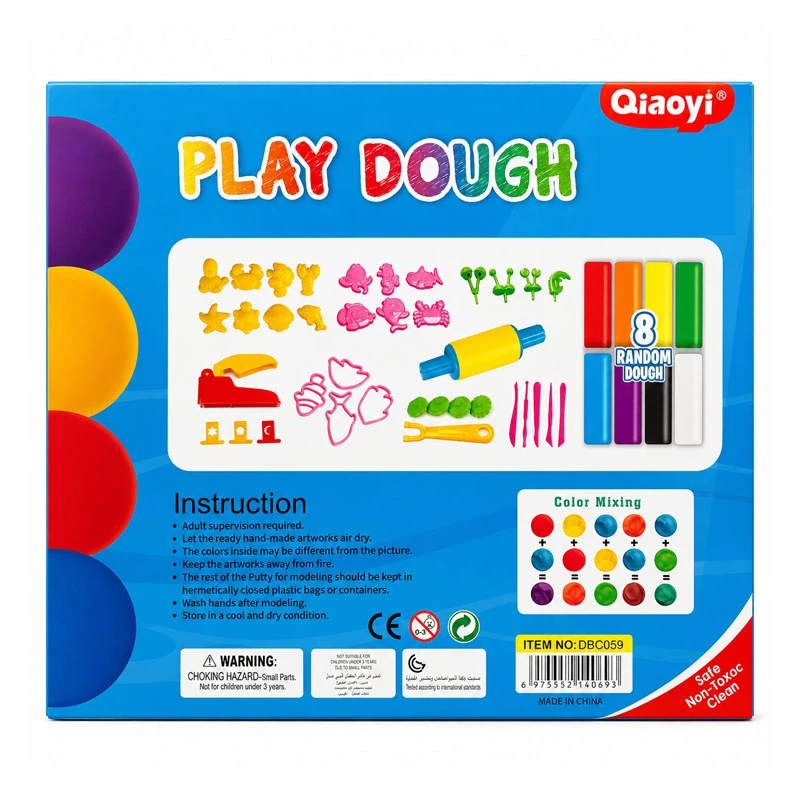 Creative Kids Sea-Themed Dough Set – 8 Color Dough Sticks – Educational Set for Skill Development (25 Molds) – Suitable for Ages 3+