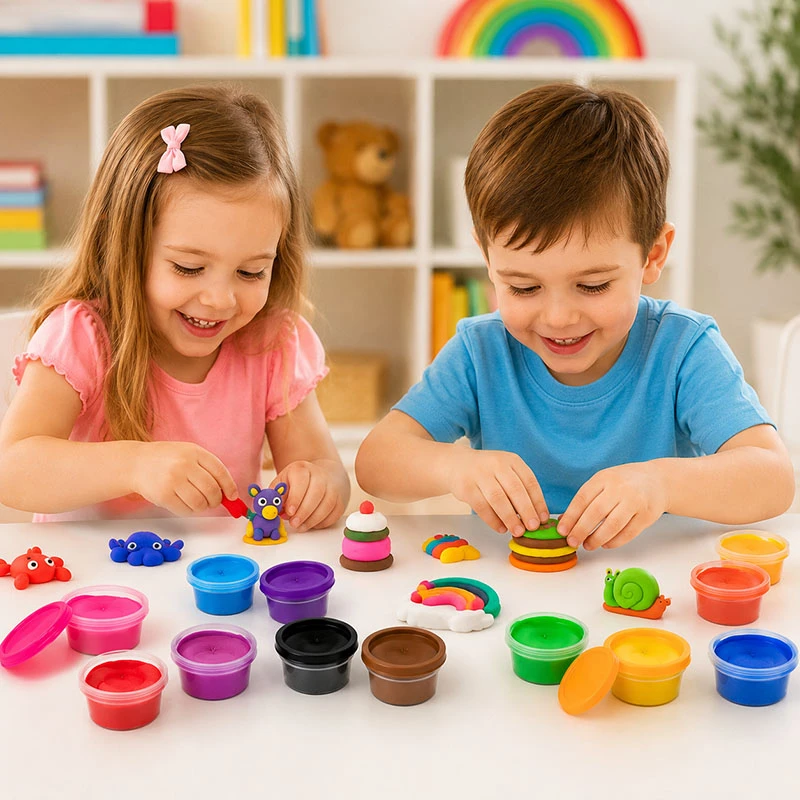 Scented Colorful Kids Play Dough Set – 15 Containers × 28g Each – Assorted Color Dough Cups – Suitable for Ages 3+