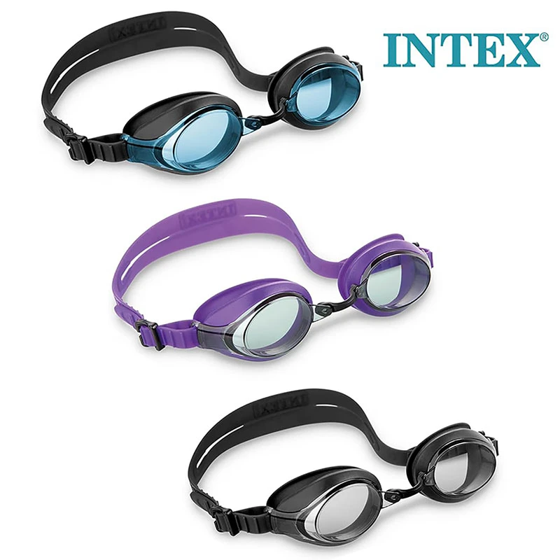 INTEX Sport Racing Goggles – Anti-Fog Swimming Goggles with UV Protection – Assorted Colors – Suitable for Ages 8+