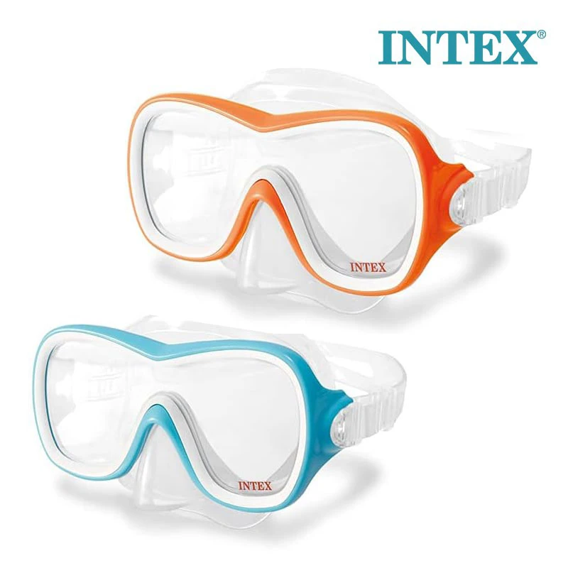 Intex Wave Rider Swimming Mask with Clear Lenses & Adjustable Strap for Comfortable Underwater Fit – Assorted Colors – Ages 8+