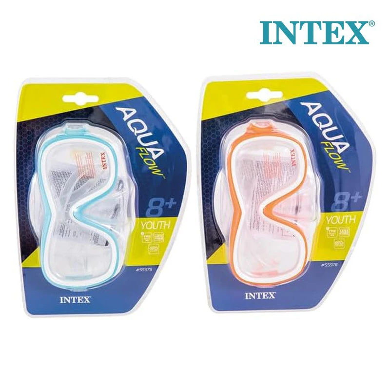 Intex Wave Rider Swimming Mask with Clear Lenses & Adjustable Strap for Comfortable Underwater Fit – Assorted Colors – Ages 8+