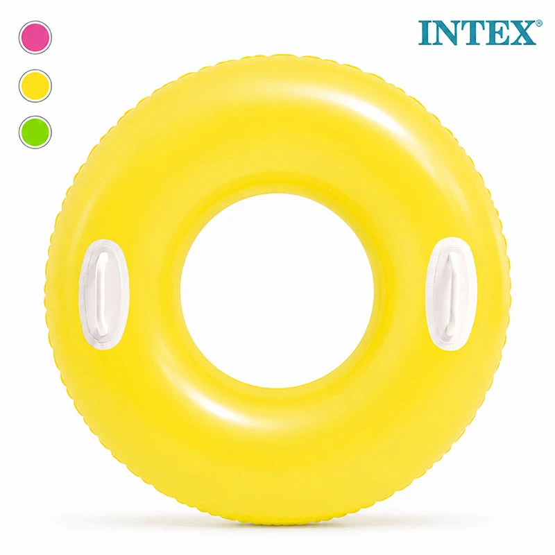 Intex Transparent Jumbo Inflatable Swim Tube 76 cm with Handles – Assorted Colors – Ages 8+