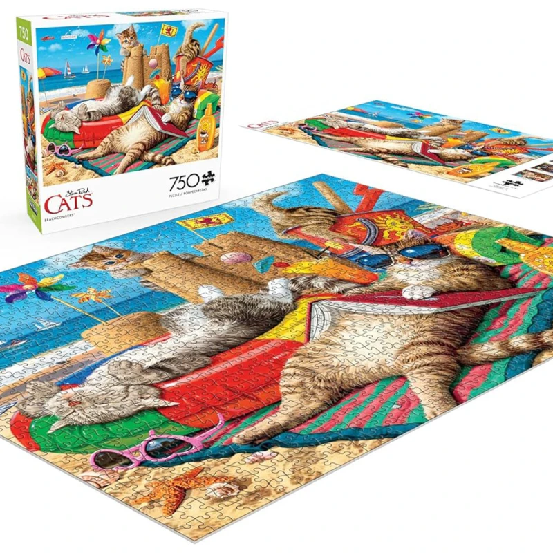 Buffalo For Games & Puzzle - Jigsaw Puzzle 750 Pcs Cats Beachcombers Printed Theme Size 61 x 46 cm (97070)