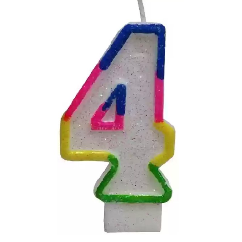 Birthday Candle  Number 4 For Cake Topper