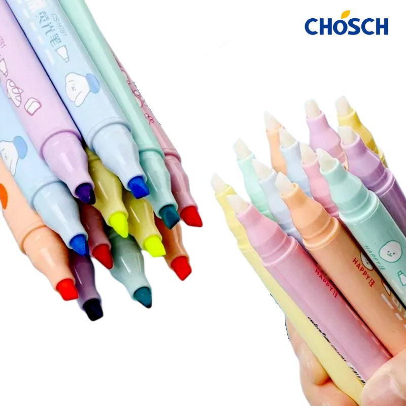 CHOSCH Erasable Highlighter Double Head 6 Macaron  Colors (CS-H781)