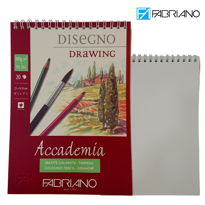 Fabriano Spiral Drawing Pad Academia A5 20 Sheets 200 gsm