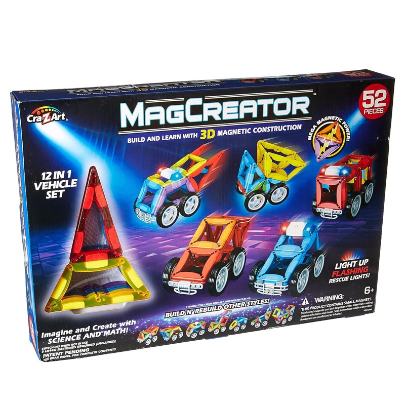 Magcreator 3D Magnetic Vehicle Building Blocks 52 Pcs (35901)