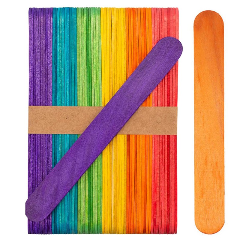 Colored Wooden  Sticks  For Crafts 50 Pcs 15 x 1.8 cm