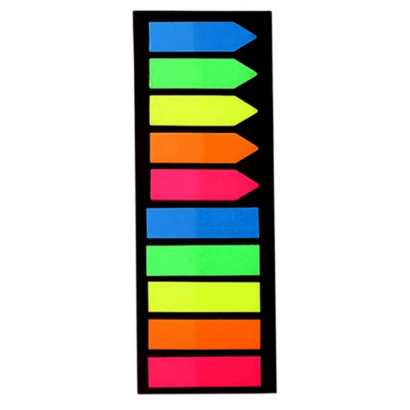 علامات تبويب الصفحات اللاصقة الشريطية بلون النيون 1500 ورقة متعددة الألوان