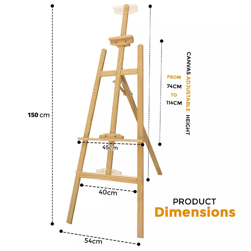 حامل لوحات خشبي للفنانين و المناسبات  بـ3 أرجل 150 سم (JX-150)