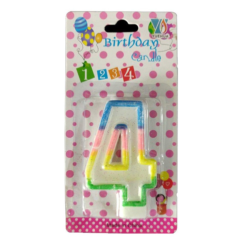 Birthday Candle  Number 4 For Cake Topper