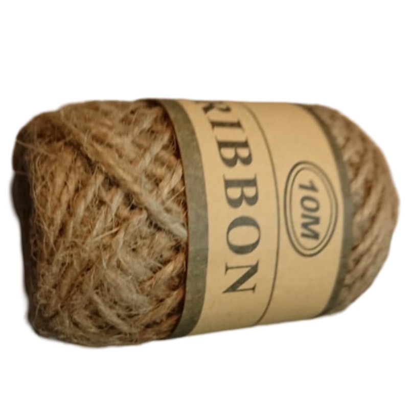 Jute Ribbon for Art & Craft Natural Raw Color 10 Meter